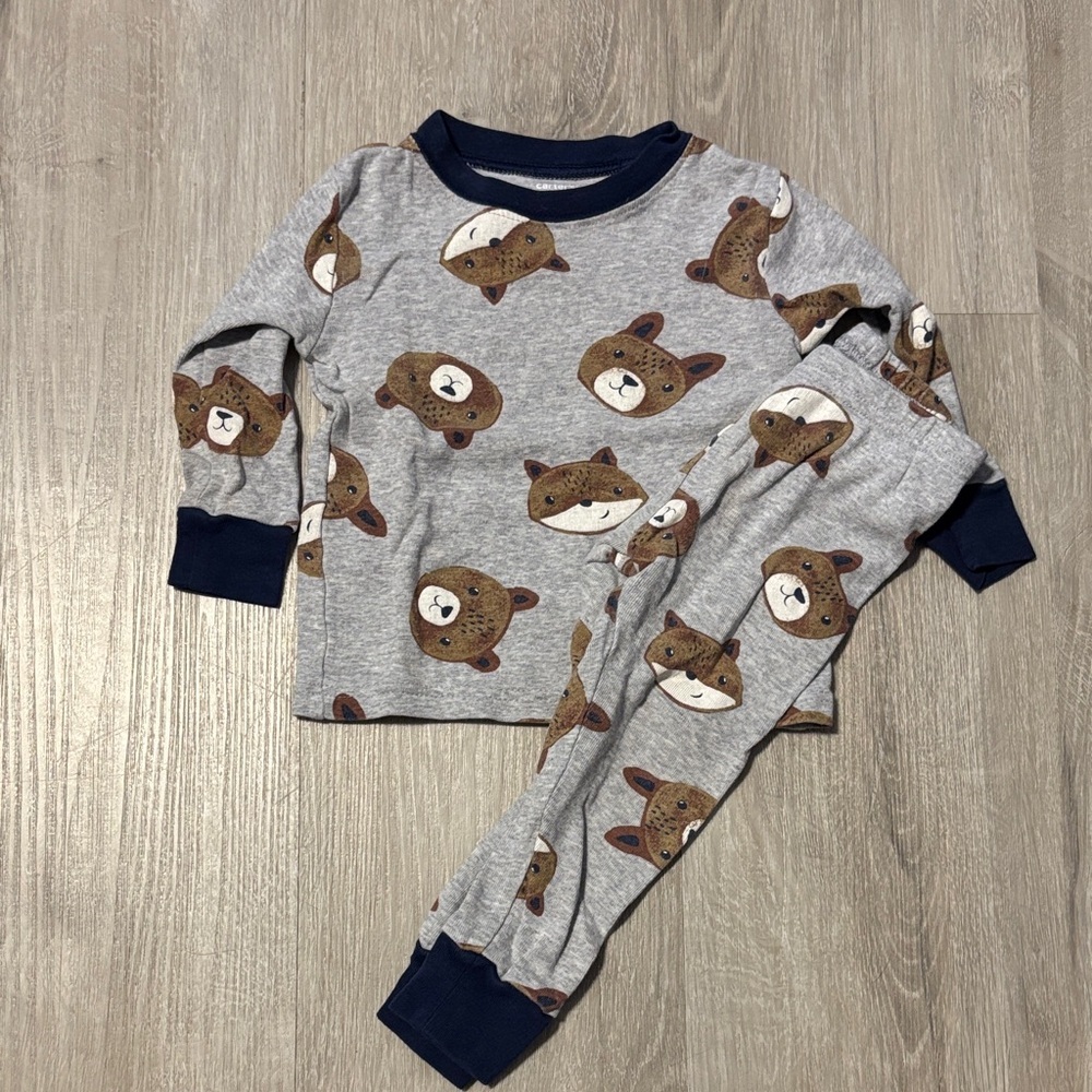 Carter's Gray and Navy Bear Print Pajama Set